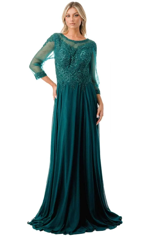 Aspeed Design M2723J - Lace Illusion Evening Gown