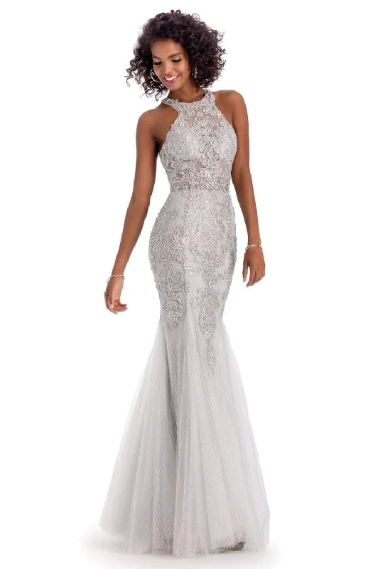 Clarisse 8094 - Beaded Lace Trumpet Dress