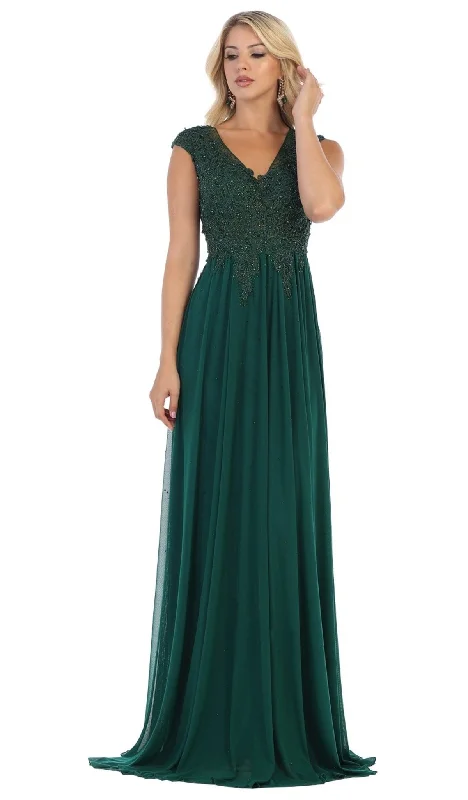 May Queen MQ1580 - Beaded Lace Formal Dress