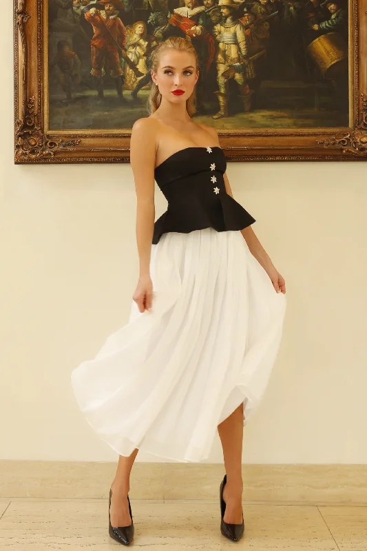 Snow Flirt White Maxi Skirt