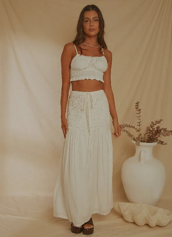 Lost Palms Maxi Skirt - White