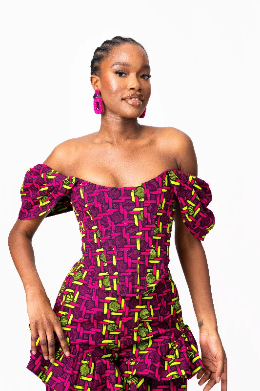 WUNMI African Print Corset Top