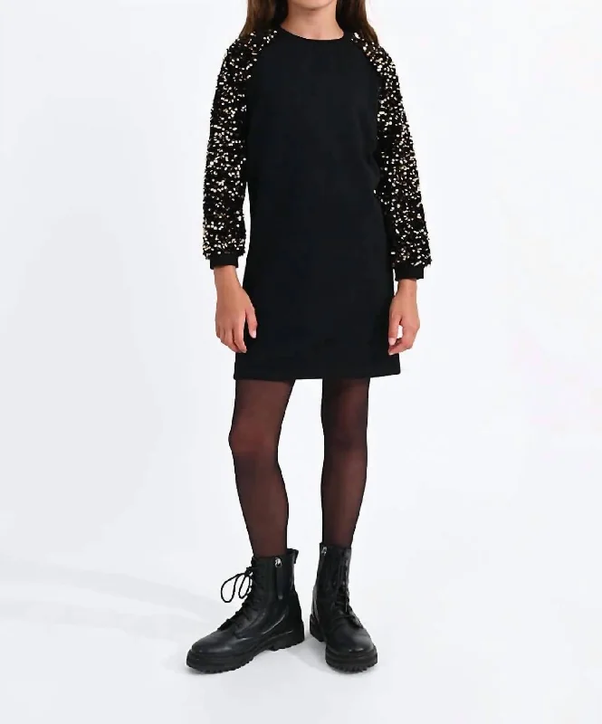 Girl Sequin Dress In Black Formal Sequin Gown