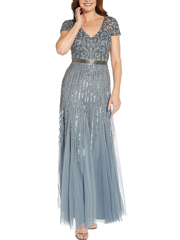 Womens Sequin Beaded Evening Dress Bright Sequin Dress