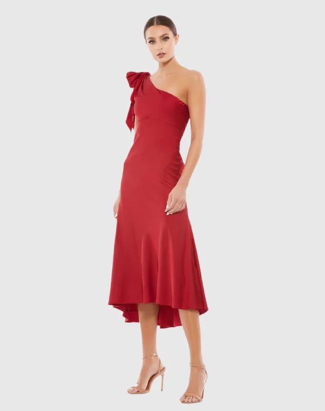 Satin One Shoulder Midi Dress - FINAL SALE