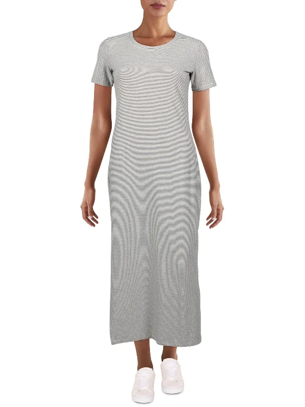 Cherryal Womens Striped Long T-Shirt Dress