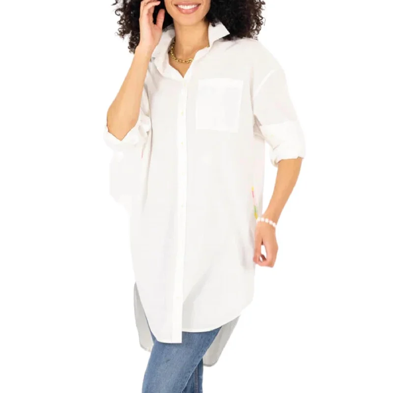 Eva Shirt Dress In White