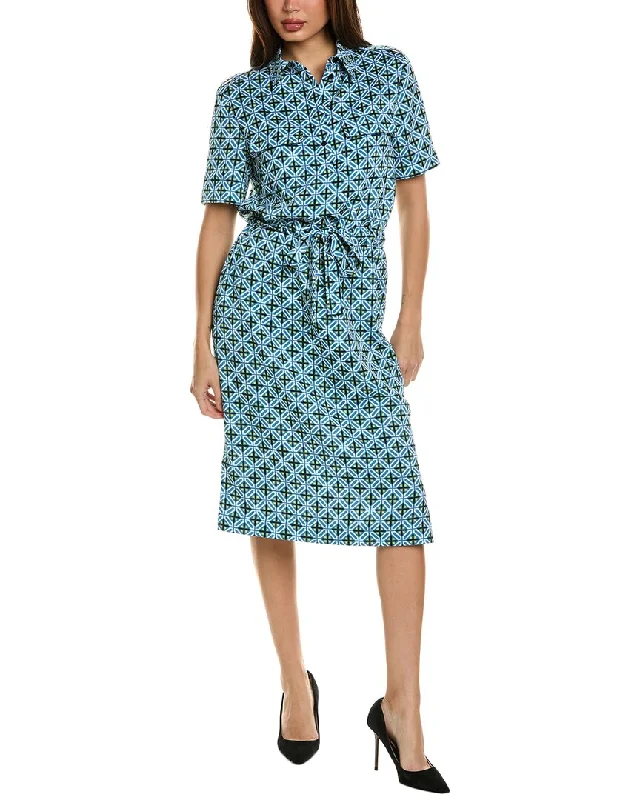 St. John Tile Print Shirtdress