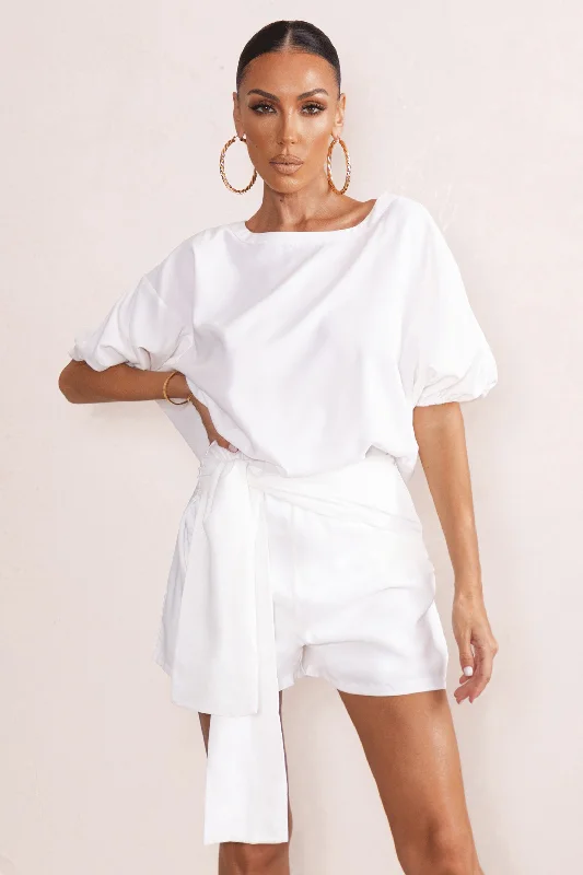 Watch Me | White Dipped Hem T-Shirt